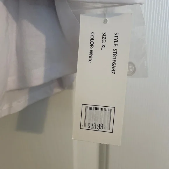 White Button-Up Shirt with Bow Sleeve Detail - Picture 4 of 6